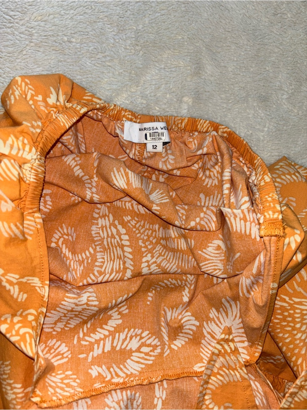 Marissa Webb x RTR Orange and White Flutter Sleeve Midi Dress - Picture 5 of 9